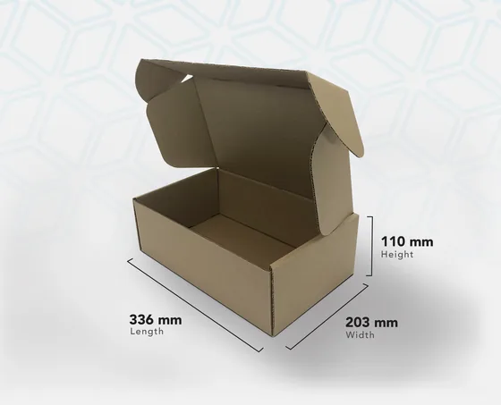 A3 GEN kraft mailer box with its lid open