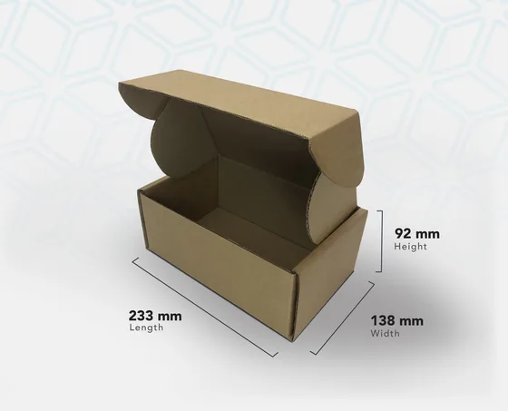 A4 GEN kraft mailer box with its lid open